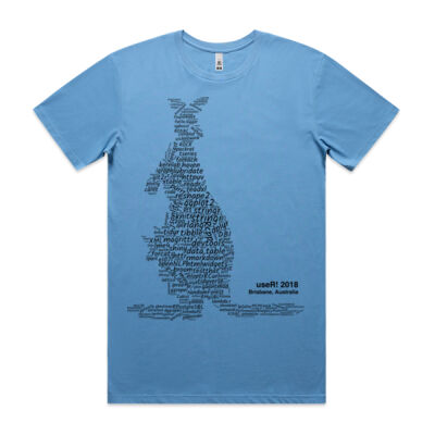 useR! 2018 Conference Attendee Shirt - Black Logo Thumbnail